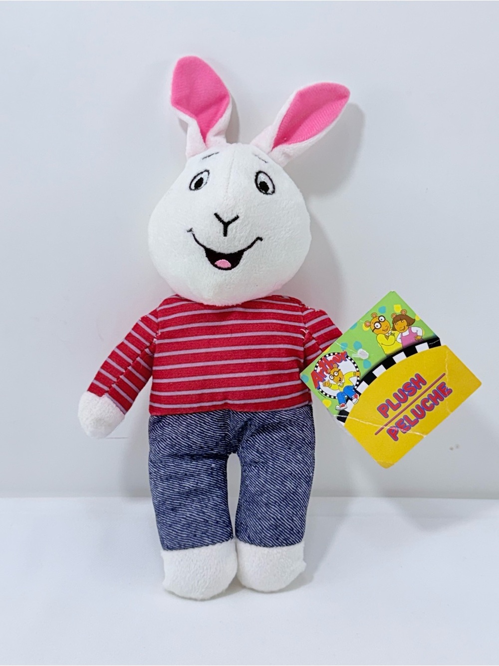 PBS Kids Buster Baxter Arthur Read Plush Toy Bunny Rabbit Striped Shirt Denim